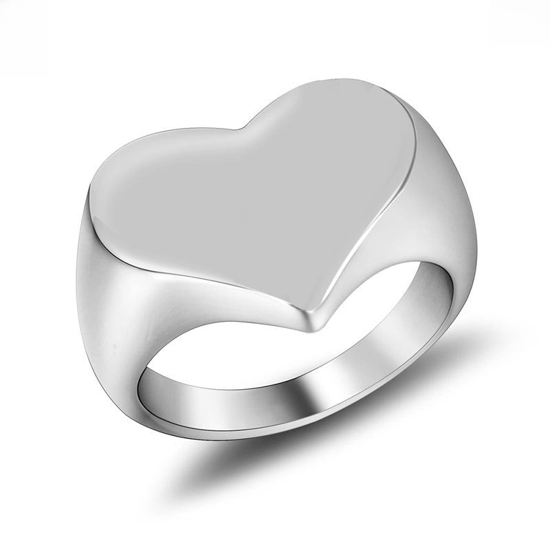 Wholesale Non-fading heart-shaped titanium steel ring