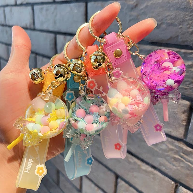 Wholesale Quicksand Lollipops Acrylic Keychains