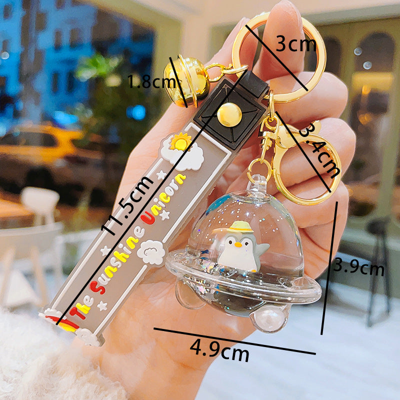 Wholesale Acrylic Quicksand Bottle Penguin Keychain