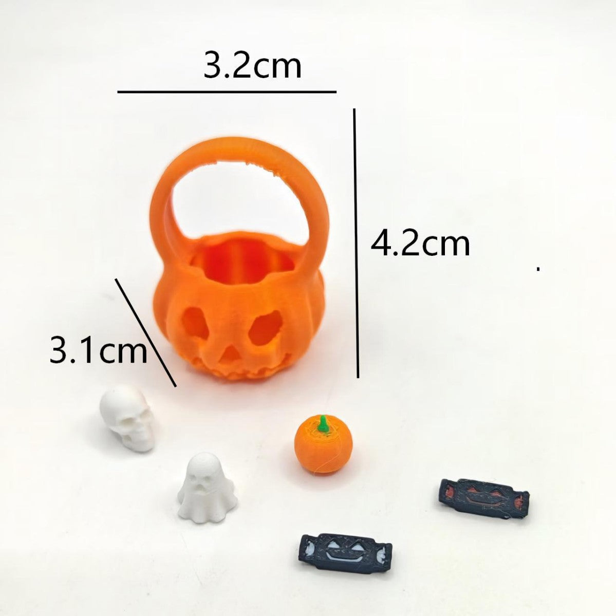 Wholesale 3D Printed PLA  Miniature Pumpkin Ghost Figurine for 1:12 Dollhouse Scene Decor Gift