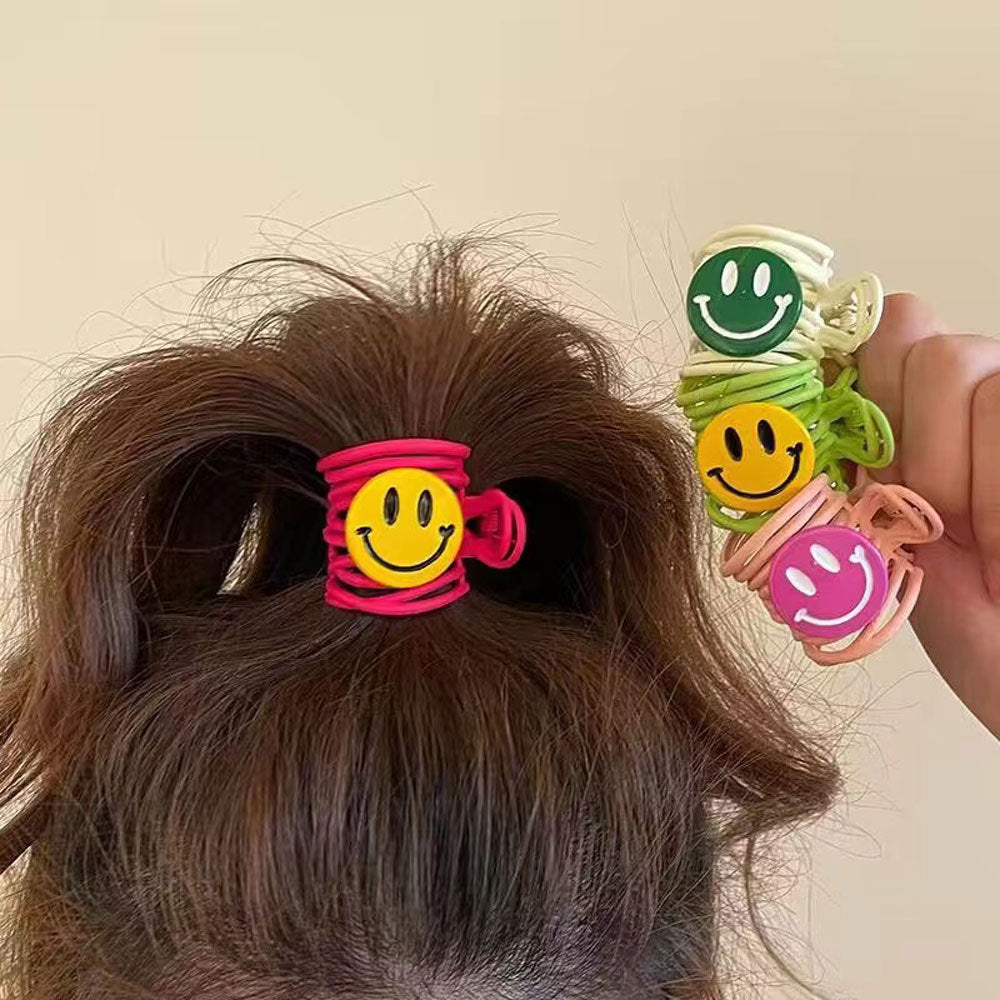 Wholesale Candy Color Smiley Metal Hair Clips