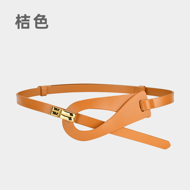 Wholesale Two-layer Cowhide Belt with No Holes for Adjustment and Outer Decoration