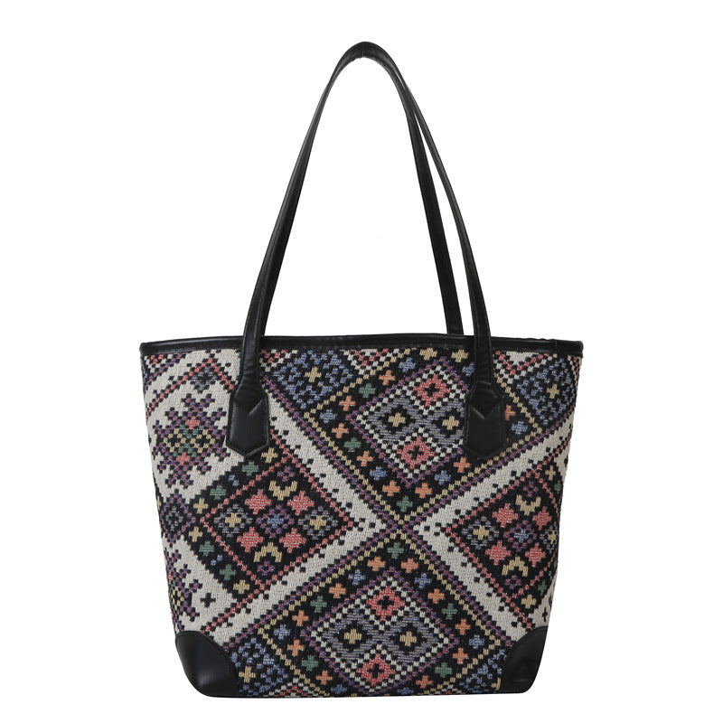 Wholesale Polyester Ethnic Canvas Large Capacity Bag