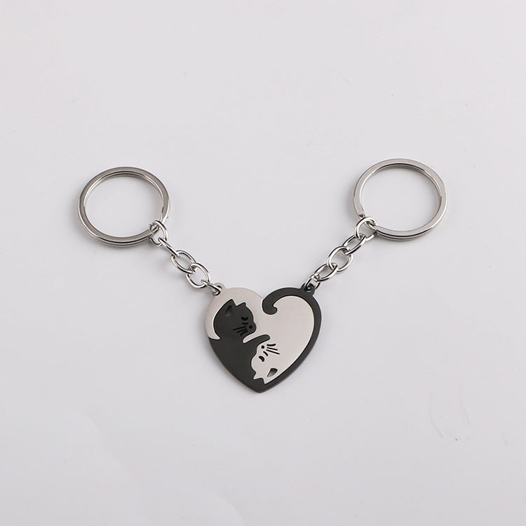 Wholesale Love Cat Metal Keychain