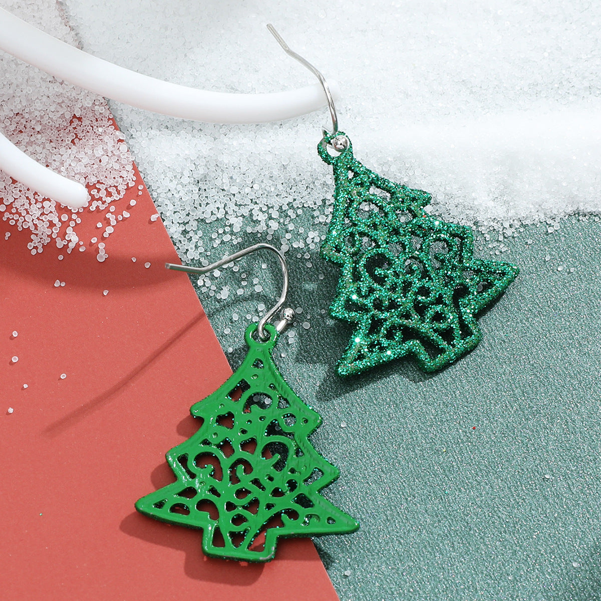 Wholesale Christmas Candy Christmas Tree Bell Alloy Earrings