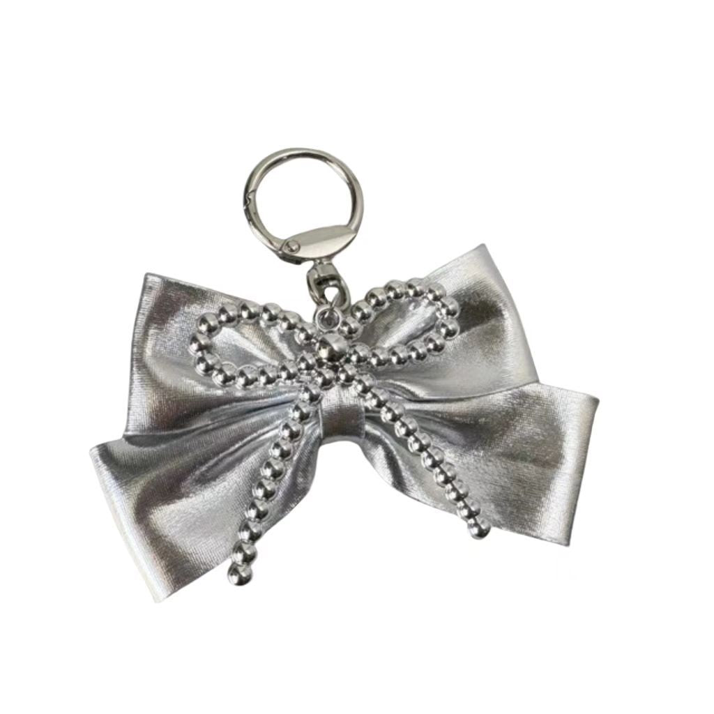 Wholesale ins style silver bow keychain