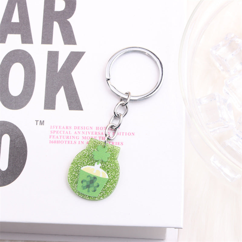 Wholesale Saint Patrick Rainbow Gold Coins, Pipe, Acrylic Keychains