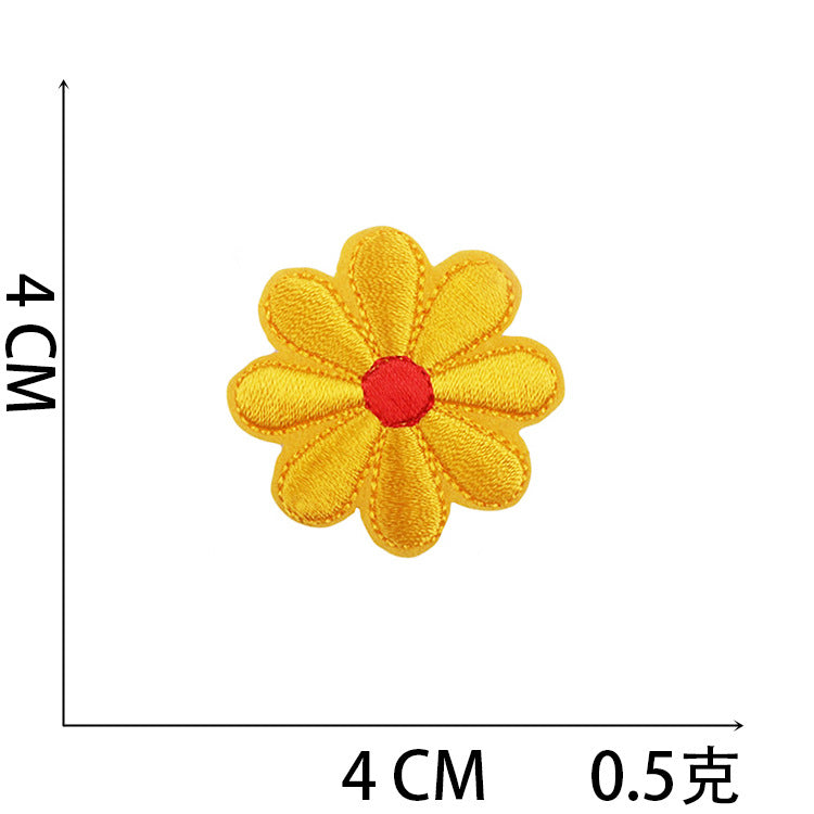 Wholesale Tulip Floral Embroidered Patch Iron On Peony Applique DIY Clothing Bag Decorative Craft Supply