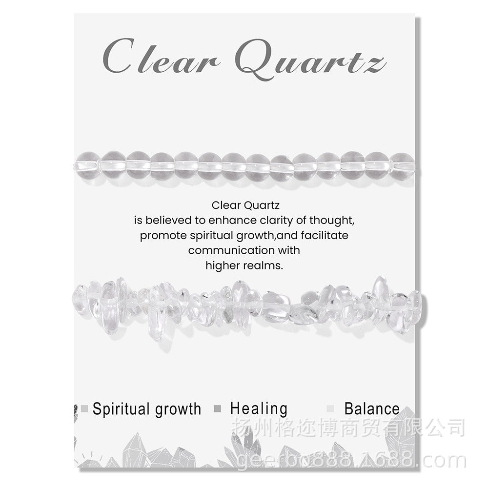 Wholesale Natural Stone Card Gravel Double Layer Bracelet