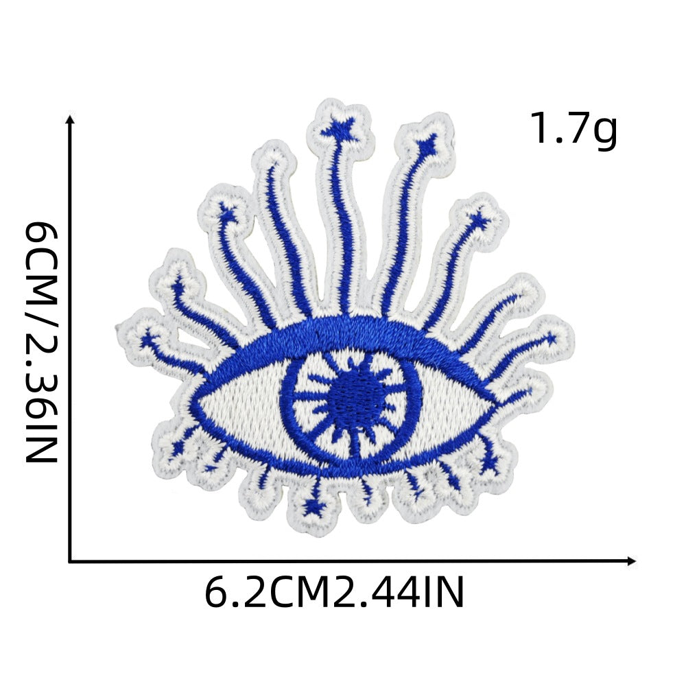 Wholesale Polyester Thread Evil Eye Embroidered Patch Decorative Sew On Applique For DIY Craft Home Decor And Fashion Accessory