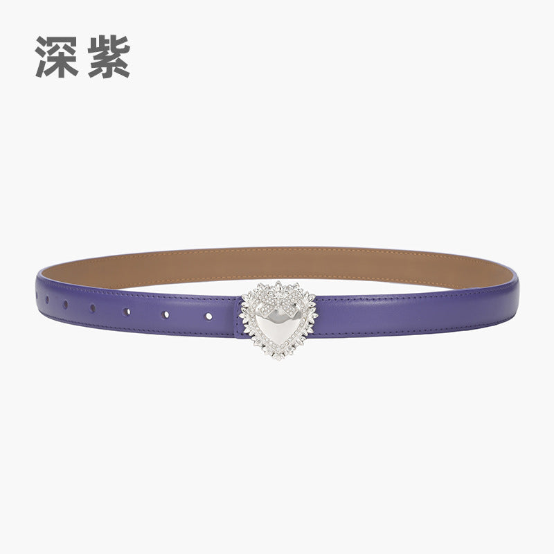 Wholesale Silver Love Buckle Genuine Leather Belt