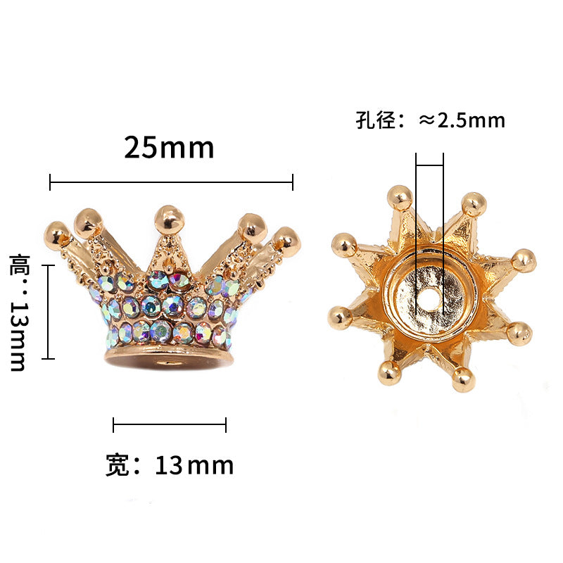 Wholesale 10pcs DIY Jewelry Accessories Rhinestone Stereo Crown Beads