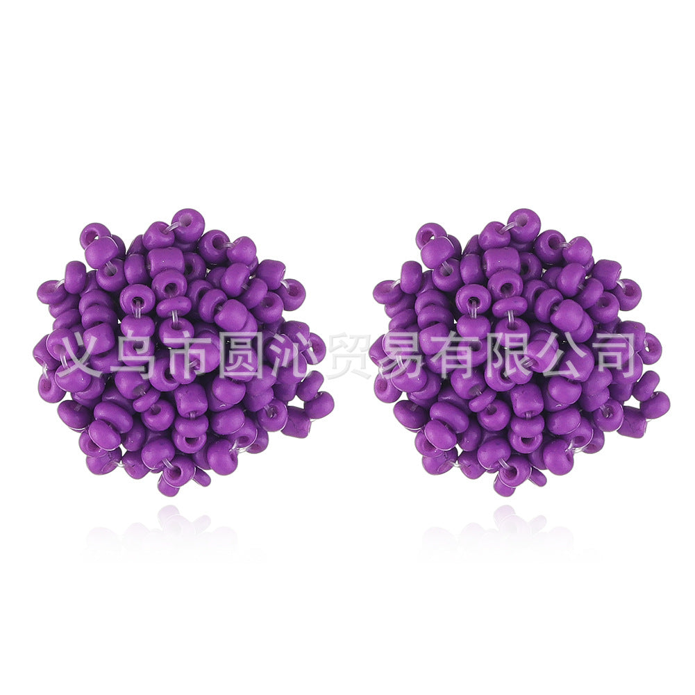 Wholesale Small Seed Bead Earrings Simple Ball Geometric Earrings