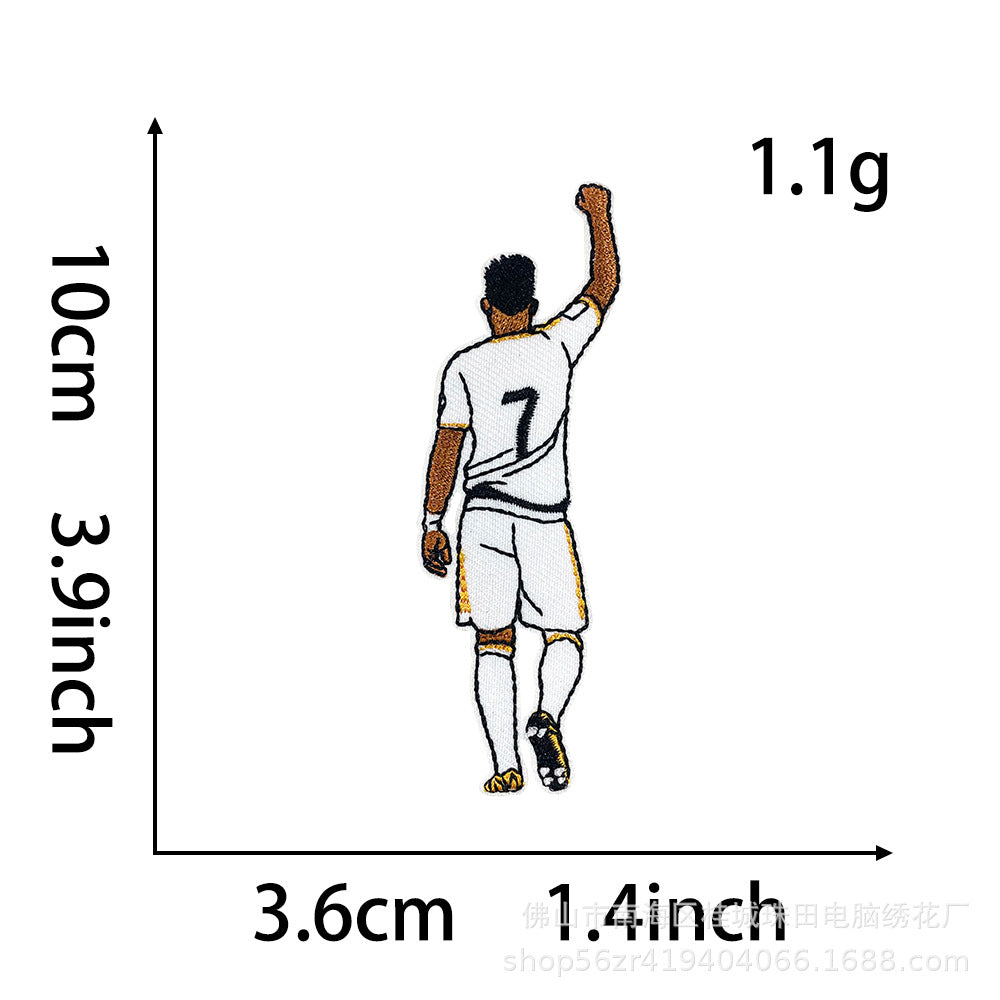 Wholesale Football Star Embroidered Patch Iron On DIY Cloth Badge For Clothing Stylish Fashion Accessory For Resale