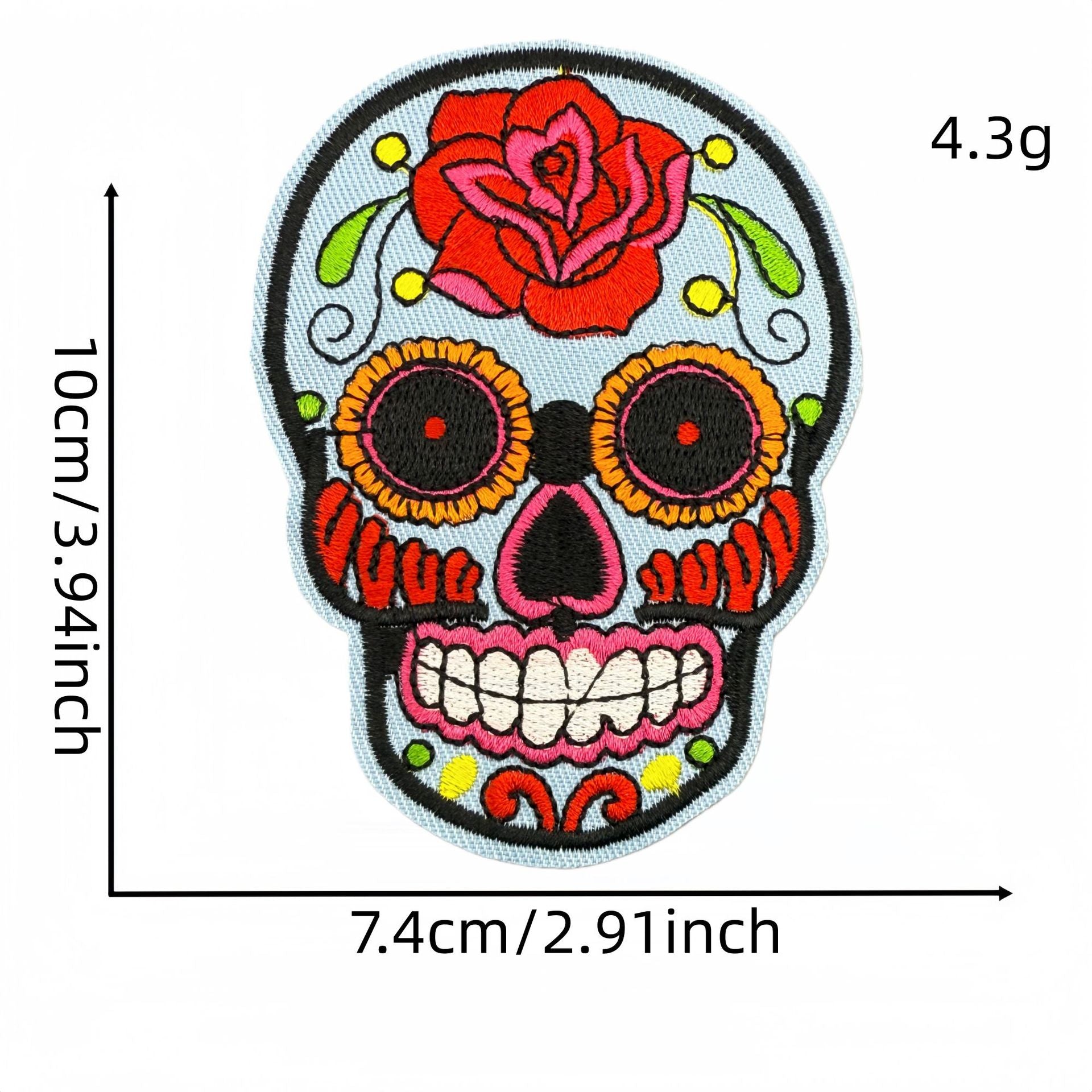 Wholesale Cartoon Punk Skull Embroidery Cloth Patch