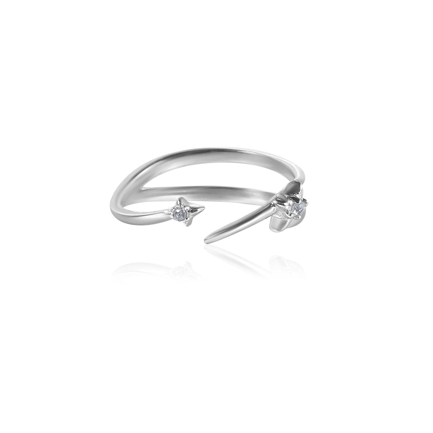 Wholesale Star orbit zircon non fading open ring