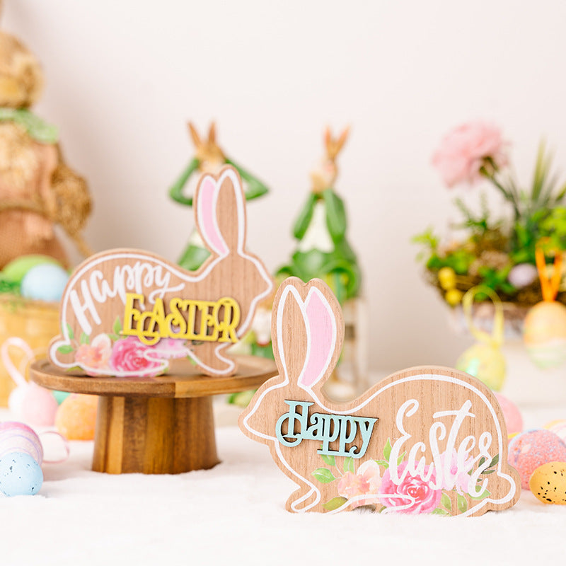 Wholesale of Easter Wooden Rabbit Decorations