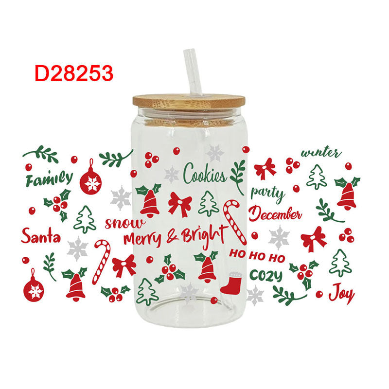 Wholesale Uv Transfer Sticker Glass Cup 16oz Cup UV DTF Wraps UV DTF Wraps