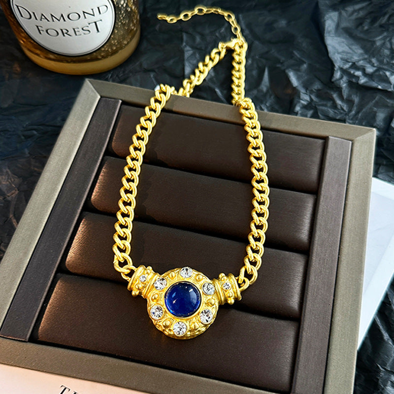 Wholesale Gut Alloy Diamond Medieval Style Retro Ladies Clavicle Chain Necklace