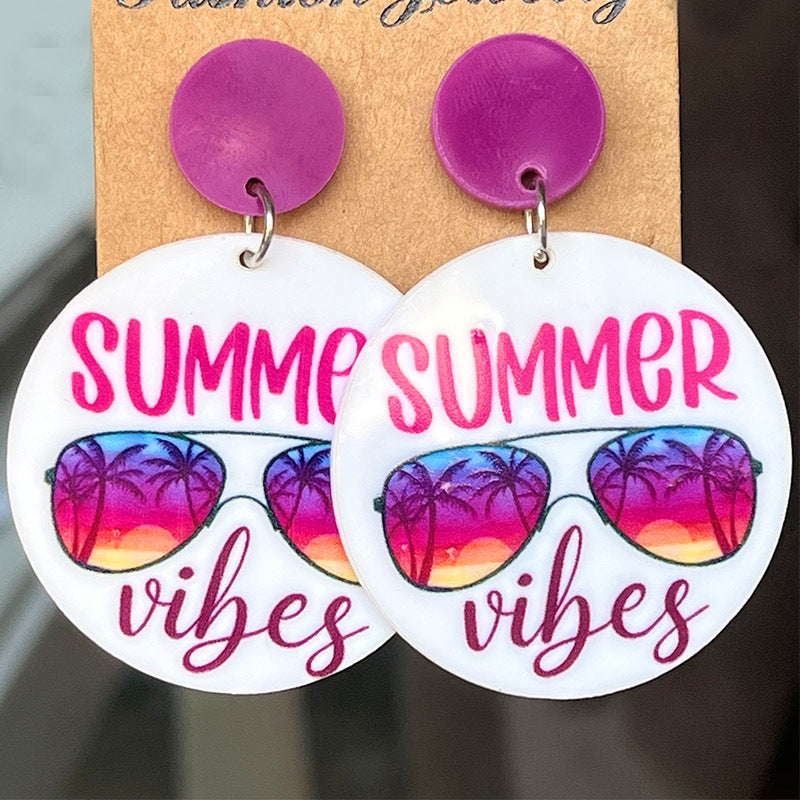 Wholesale 2pairs/pack Summer Beach Acrylic Earrings