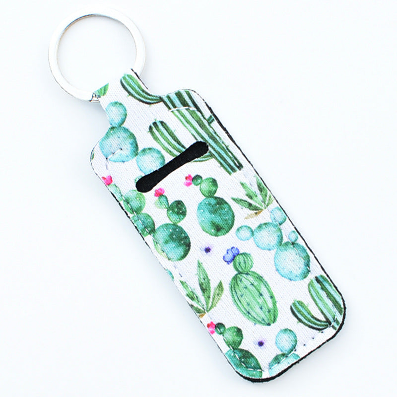 Wholesale Cactus Leopard Print Rose Flower Lipstick Set Keychain
