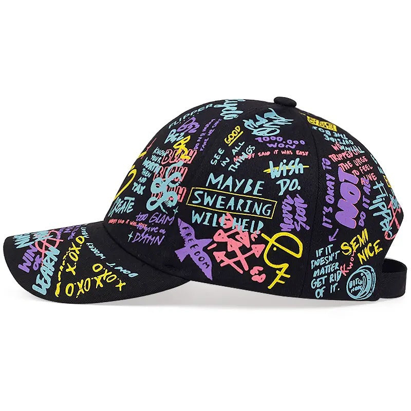 Wholesale Colored Graffiti Cotton Baseball Caps