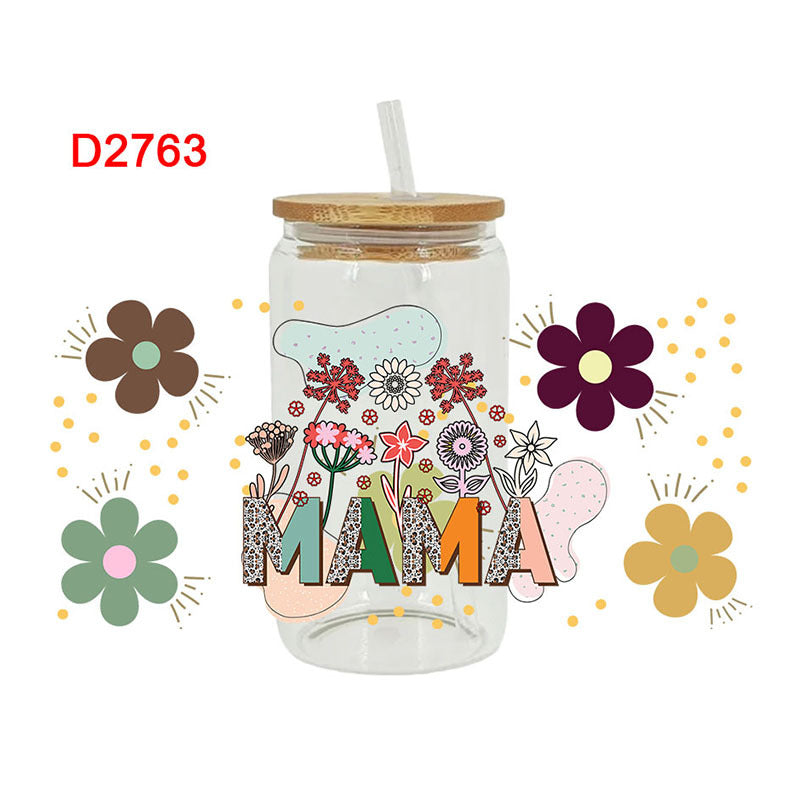 Wholesale Cartoon Family Love Mother' s Day Print 16oz Cup UV DTF Wraps