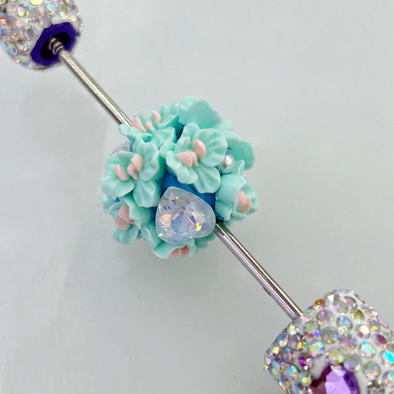 Wholesale 20pcs clay flower balls heart-shaped pentagram beads