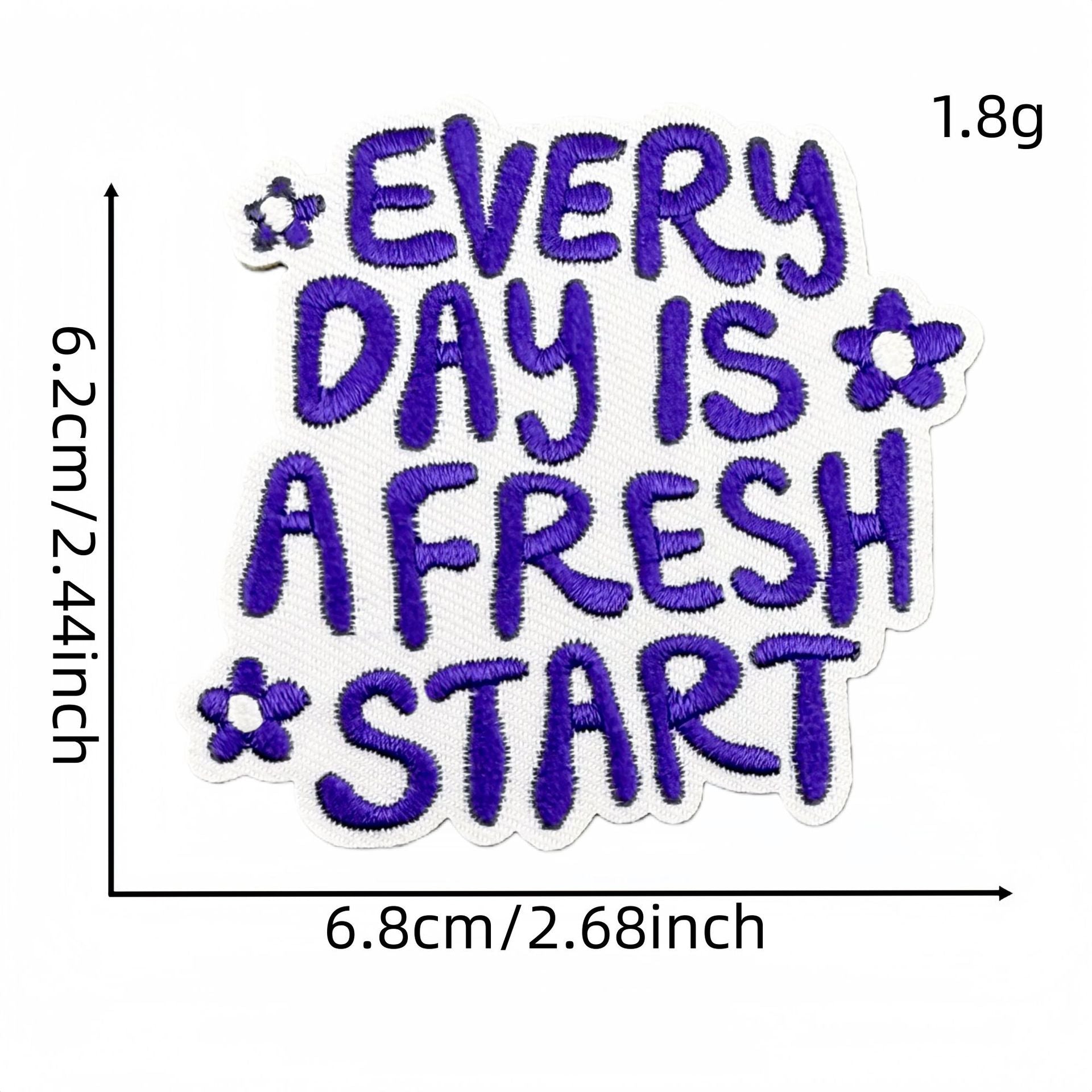 Wholesale Purple Graffiti Inspirational Embroidered Patch Iron On Applique For Clothing Bags DIY Craft