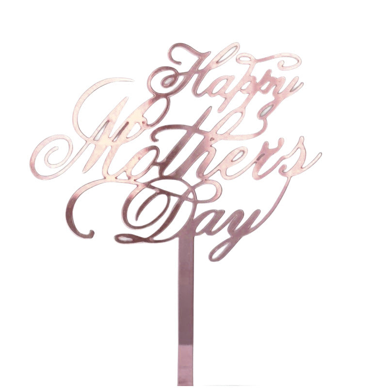 Wholesale 10PCS/PACK Mother's Day Happy Acrylic Cake Insertion