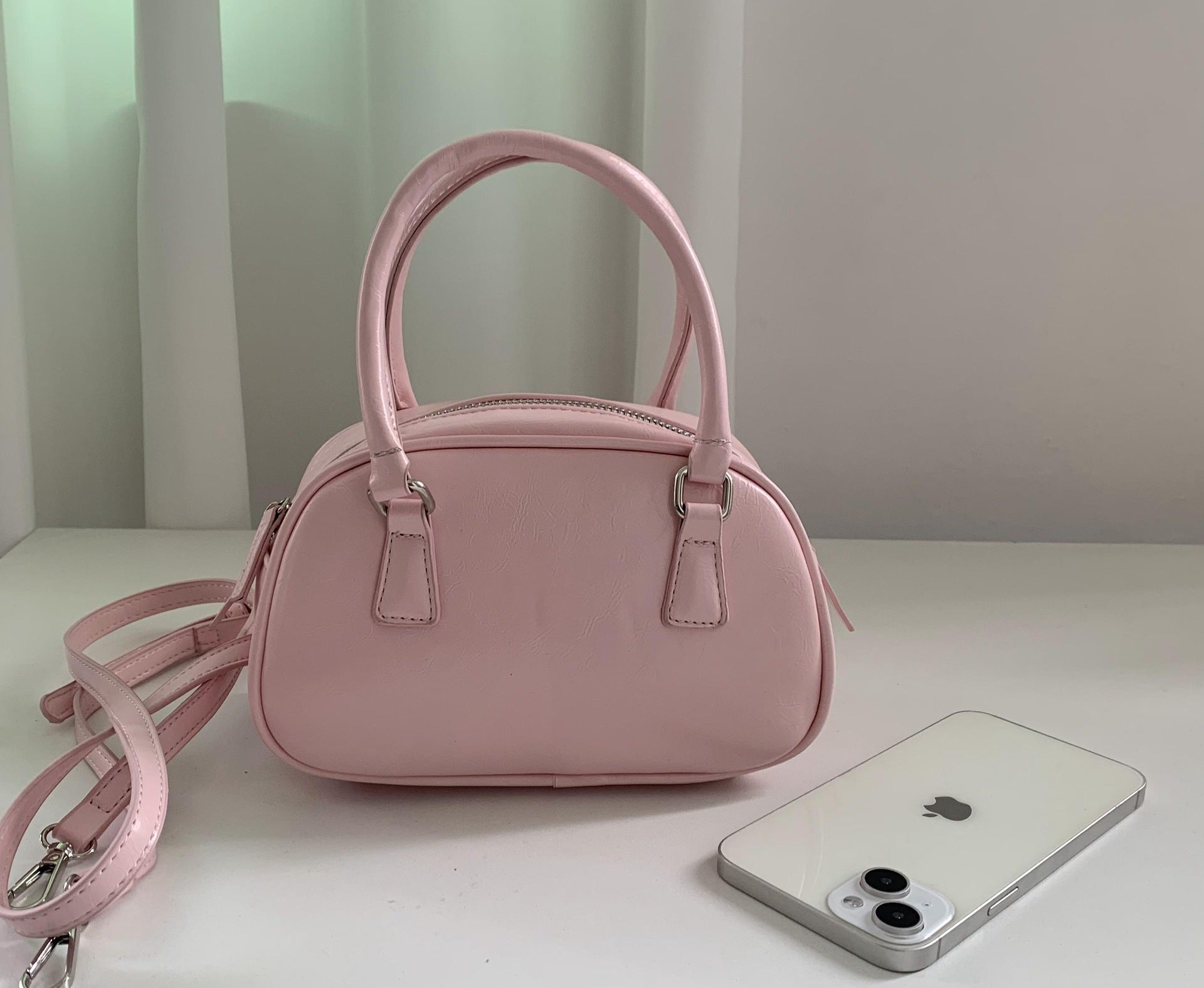 Wholesale Pu Texture Silver Retro Fashion Versatile Polyester Small Square Handbag