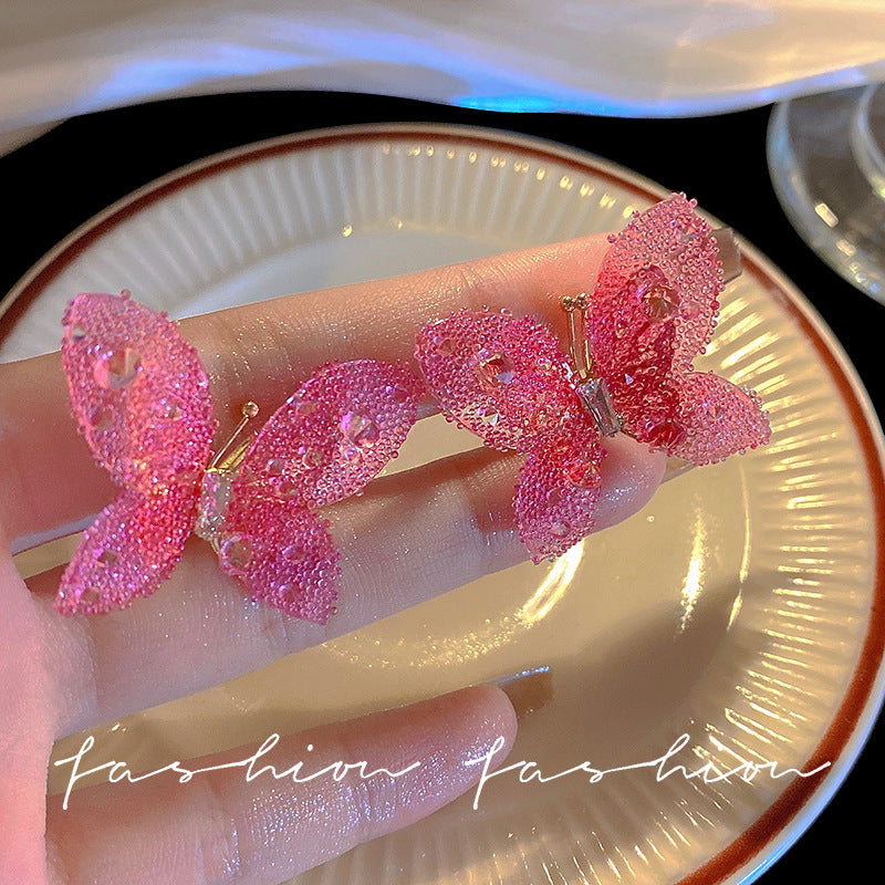 Pendientes de resina de mariposa al por mayor 925