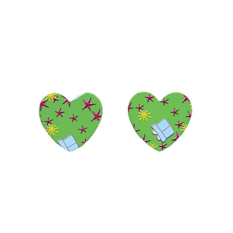 Wholesale Christmas Love Shape Snowflake Leopard Star Acrylic Earrings
