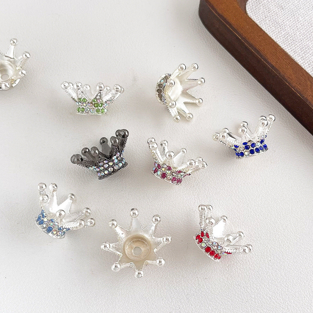 Wholesale 20pcs Alloy Crown with Rhinestones and Vertical Hole Crystal Beads