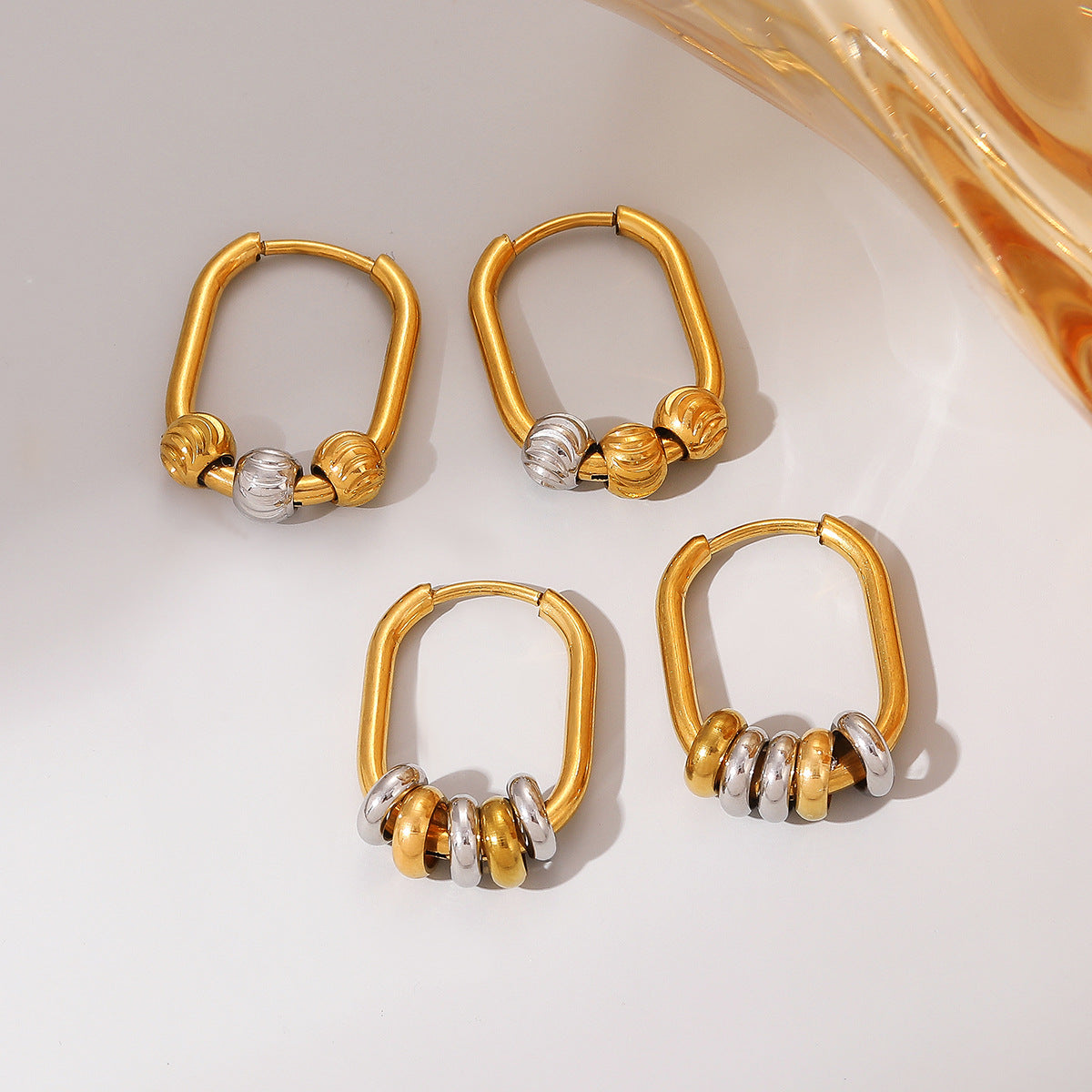 Wholesale Stainless Steel Earrings Gold Color Hoops Earrings