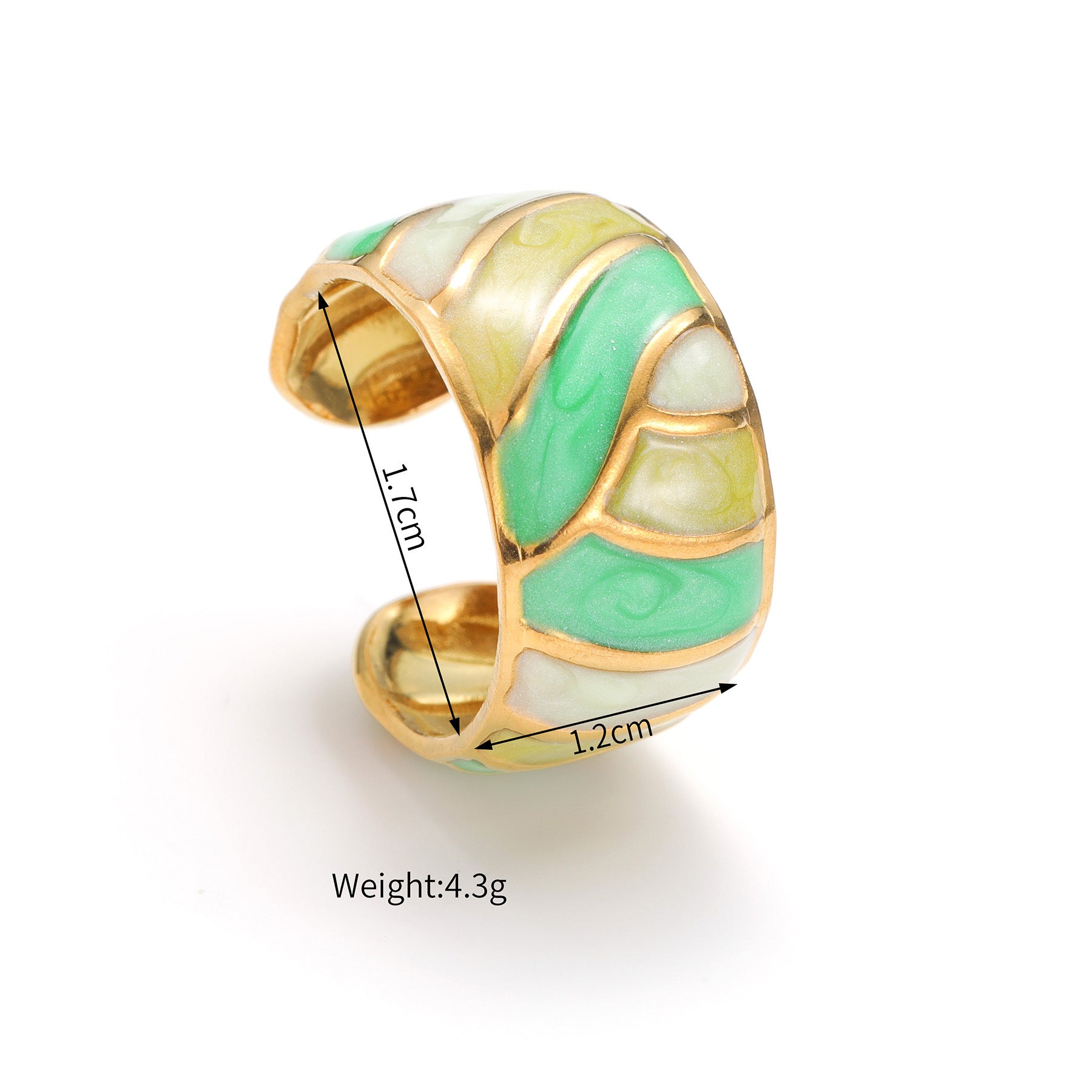Wholesale Chic Enamel Contrast Line Stainless Steel Ring Stylish Fashion Accessory For Everyday Wear Gift Resale