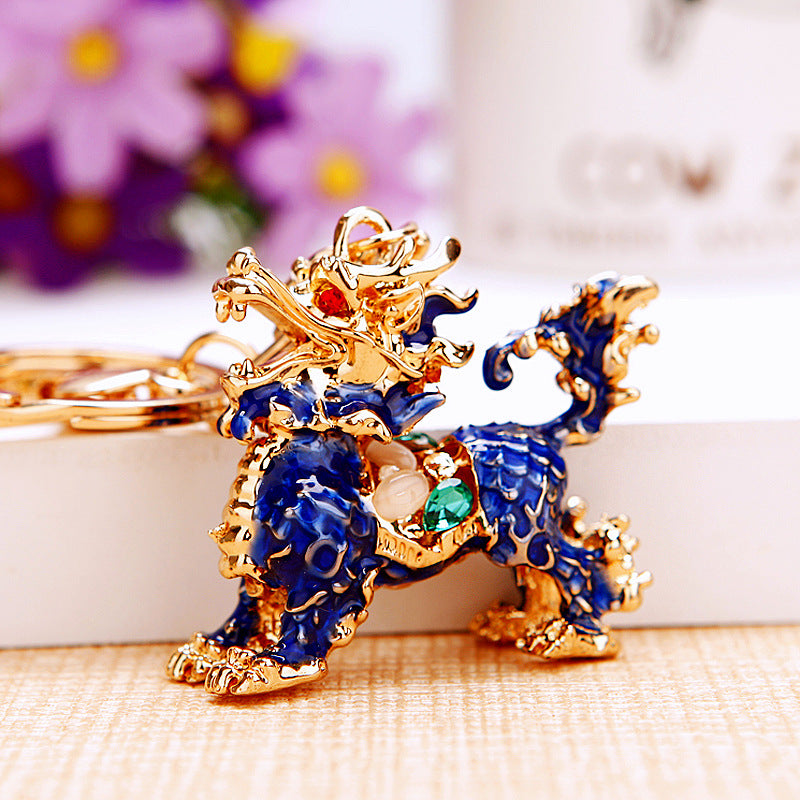 Wholesale Metal Pink Rhinestone Lucky Bag Keychain Chinese Style Car Key Accessory For Women Gift