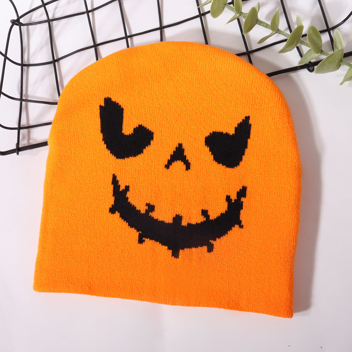 Wholesale Halloween Pumpkin Pattern Knitted Hat