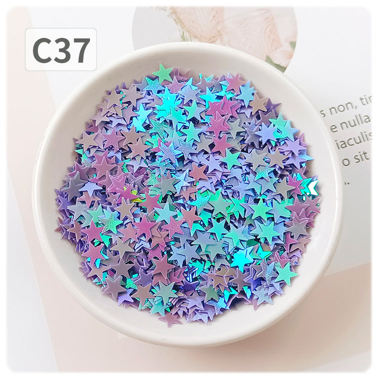 Wholesale DIY oil painting sequins starry sky scattering five-pointed star gold light flat non-porous sheet