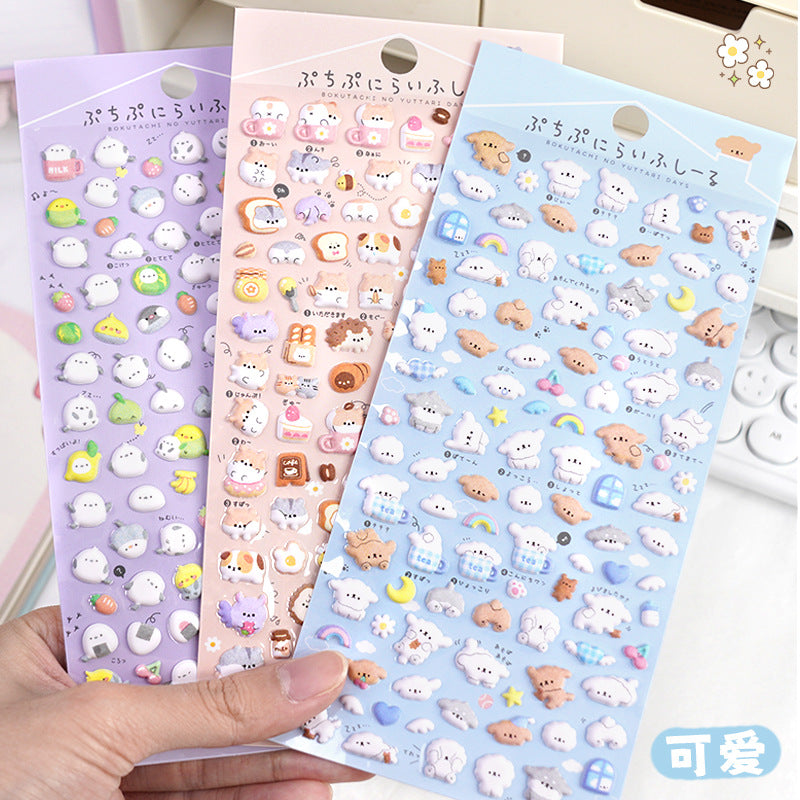 Wholesale Cute cartoon diverse animal foam 3D stickers
