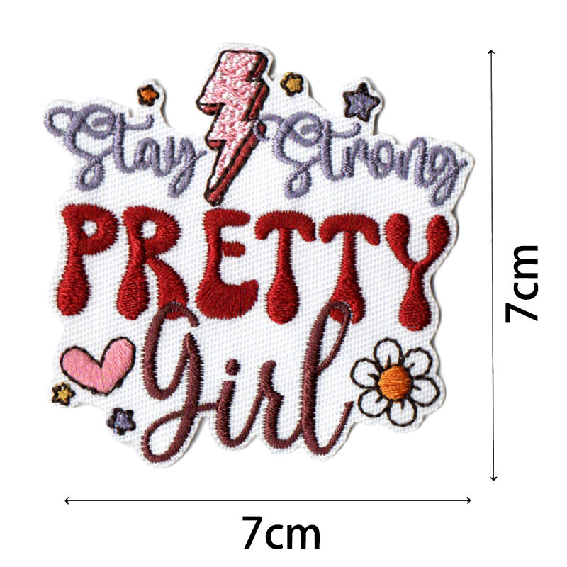 Wholesale Bohemian embroidered fabric patch with positive energy quotes for bags  DIY Patches