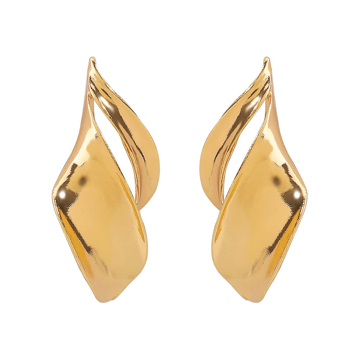 Wholesale Twisted Leaf Irregular Earrings