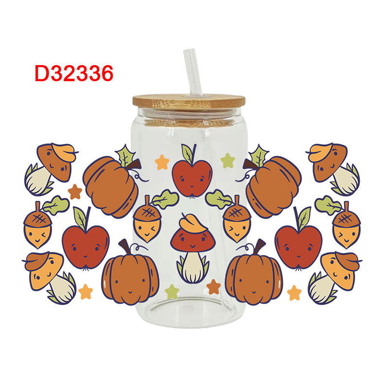 Wholesale Uv Transfer Sticker Glass Cup Sunflower  16oz Cup UV DTF Wraps