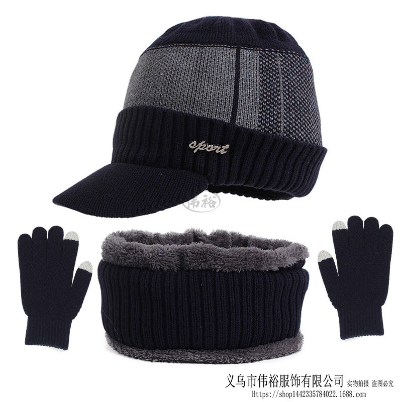 Wholesale Men's Knitted Autumn/Winter Velvet Acrylic Fiber Scarf