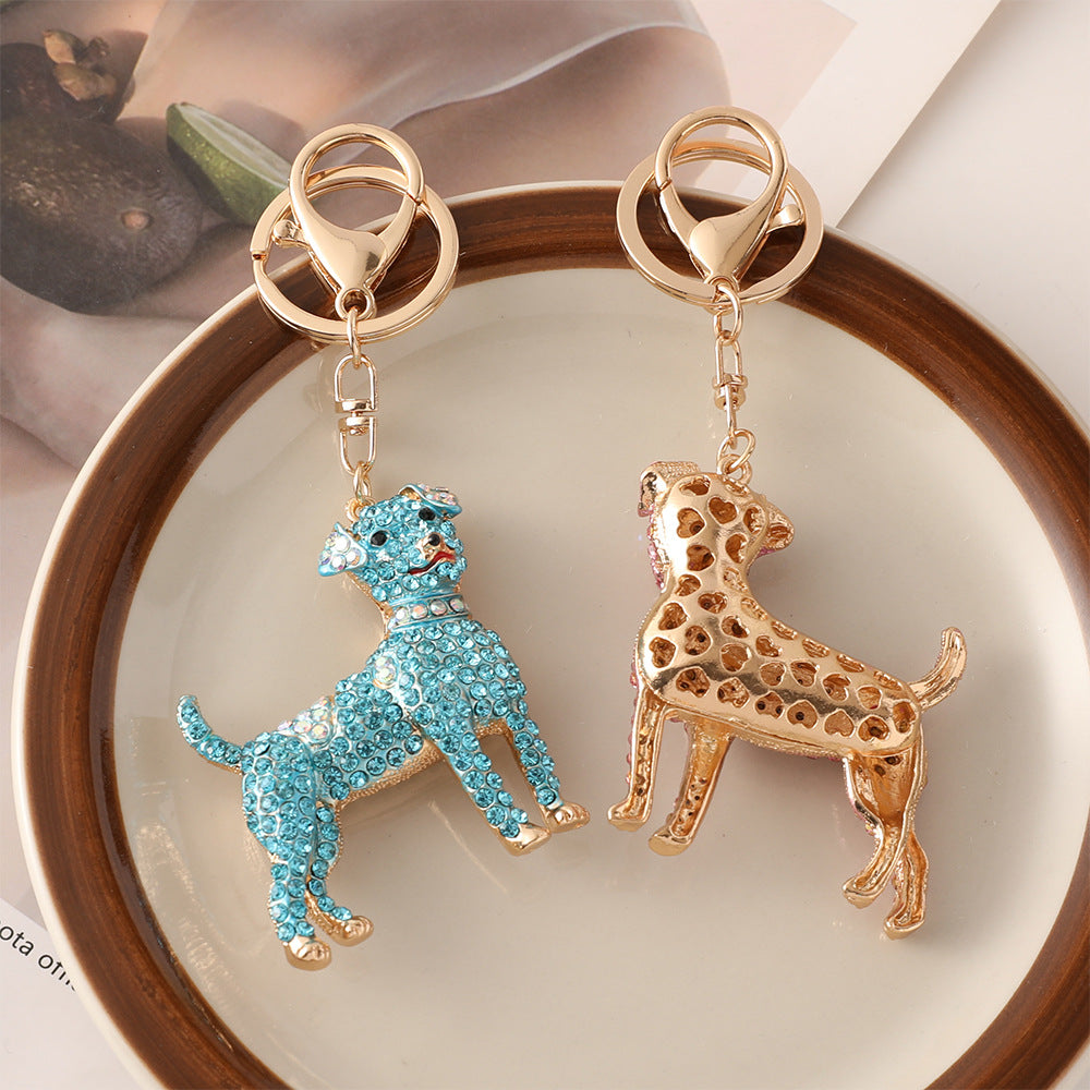 Wholesale Colorful Zodiac Dog Rhinestone Metal Keychain