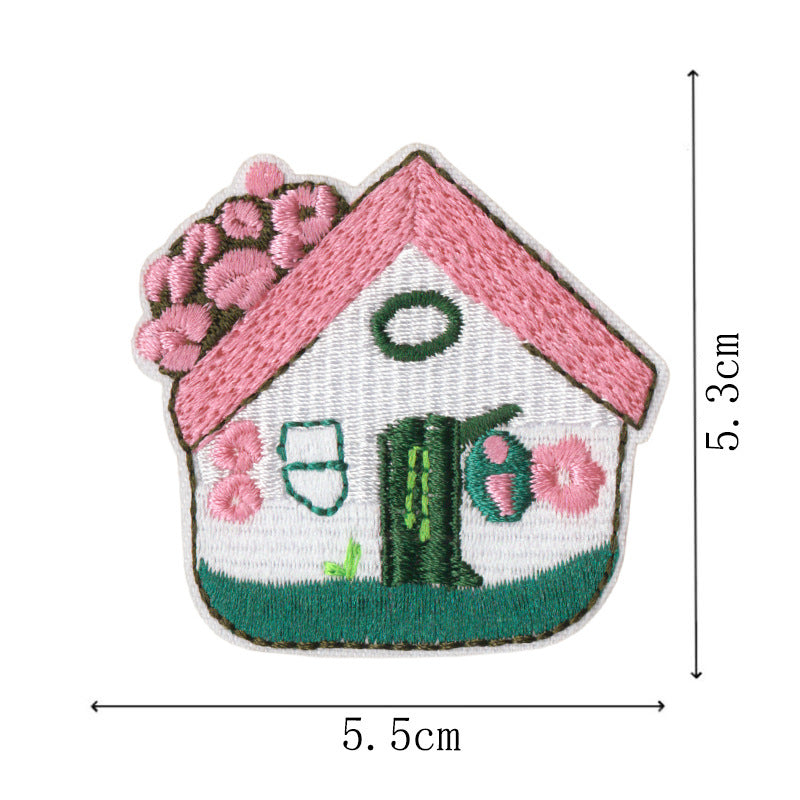 Wholesale Cartoon House Embroidered Patches Set Of 9 Trendy Iron On Sew On Applique For Doll Clothes Coats DIY Craft Gift