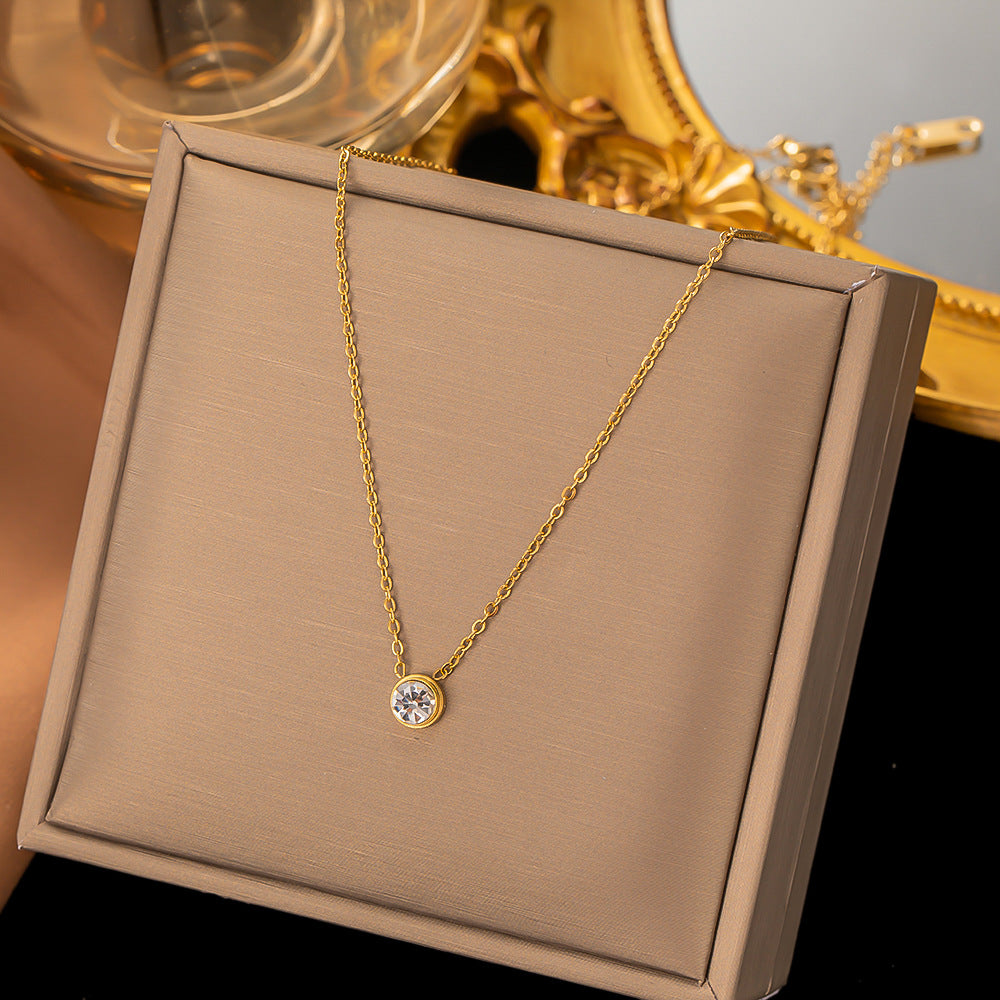 Wholesale Non-fading Gold Plated Titanium Steel Necklace Clavicle Chain