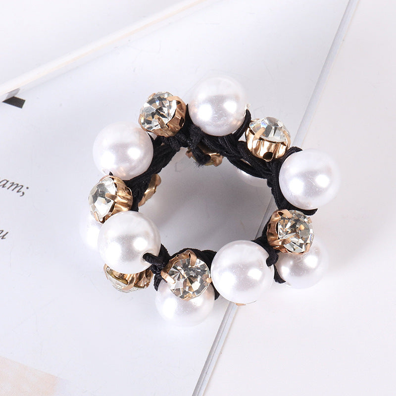Wholesale Rhinestone Hair Pearl Scrunchies