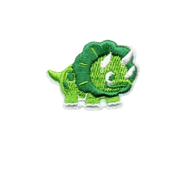 Wholesale Cute Embroidered Iron On Patch Set 9 Cartoon Dinosaur And Animal Badges For Clothing Bags Towels Resale Accessory