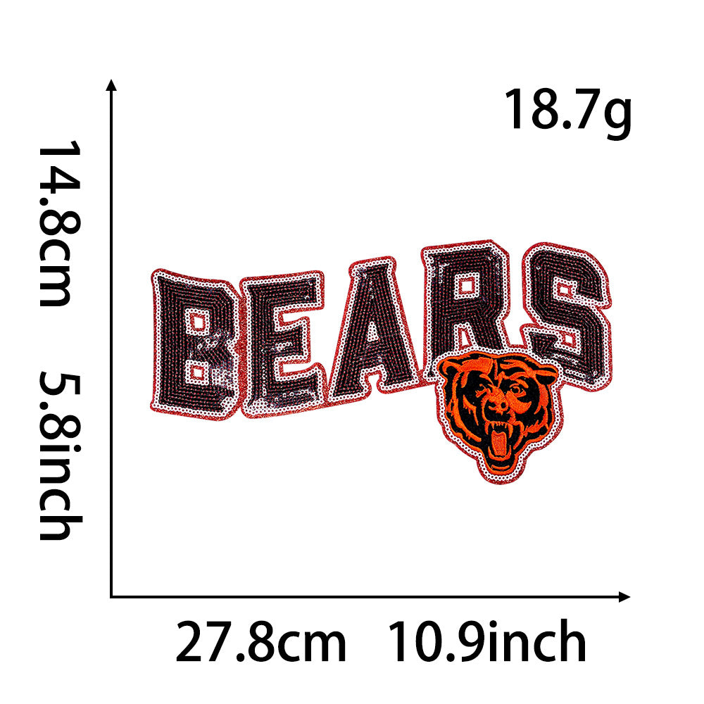 Wholesale Football Team Sequin Logo Patches Stylish Embroidered Applique For ets Boutique DIY Supply OLY Exclusive